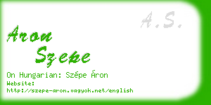 aron szepe business card